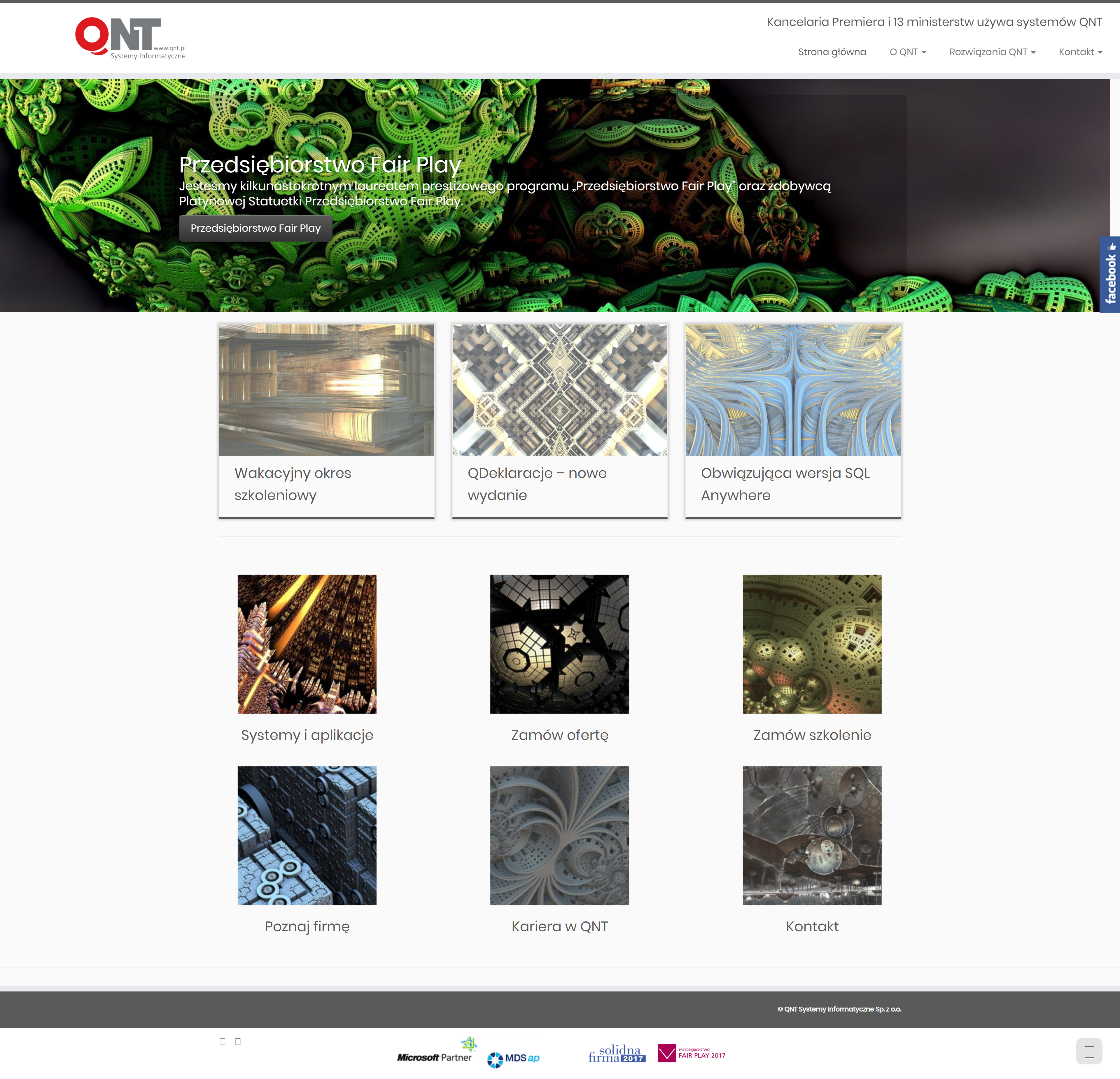 Webpage for QNT Systemy informatyczne